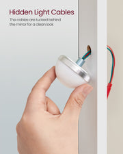 White Dressing Table with LED Mirror and Adjustable Brightness Lighting by Vasagle