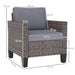 Single Wicker Patio Arm chair with Cushions Mixed Grey by Outsunny