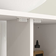 Cream White Under Sink Bathroom Cabinet with Herringbone Doors by HOMCOM