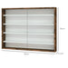 5 Tier Wall Display Cabinet With Glass Doors And Adjustable Shelves Rustic Brown by HOMCOM
