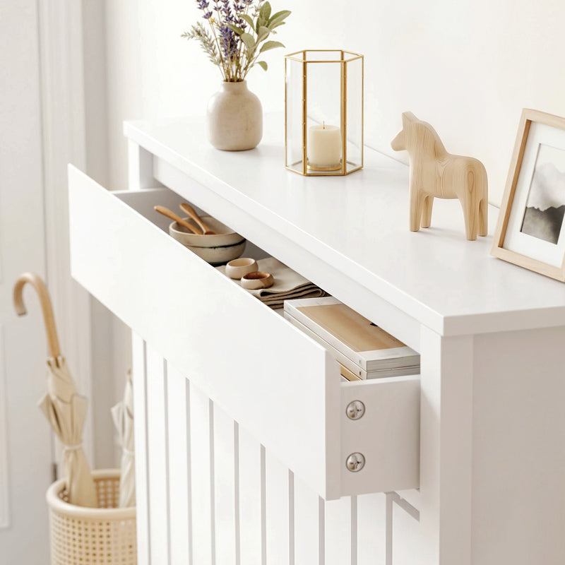 Radiator Cover with Storage Drawer for Hallway Safety and Organisation White Homcom