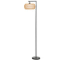Boho Style Dimmable Floor Lamp with Adjustable Brightness for Living Room Black AOSOM