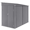 5 x 9ft Metal Garden Storage Shed with Foundation Kit and Lockable Doors Grey