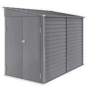 5 x 9ft Metal Garden Storage Shed with Foundation Kit and Lockable Doors Grey
