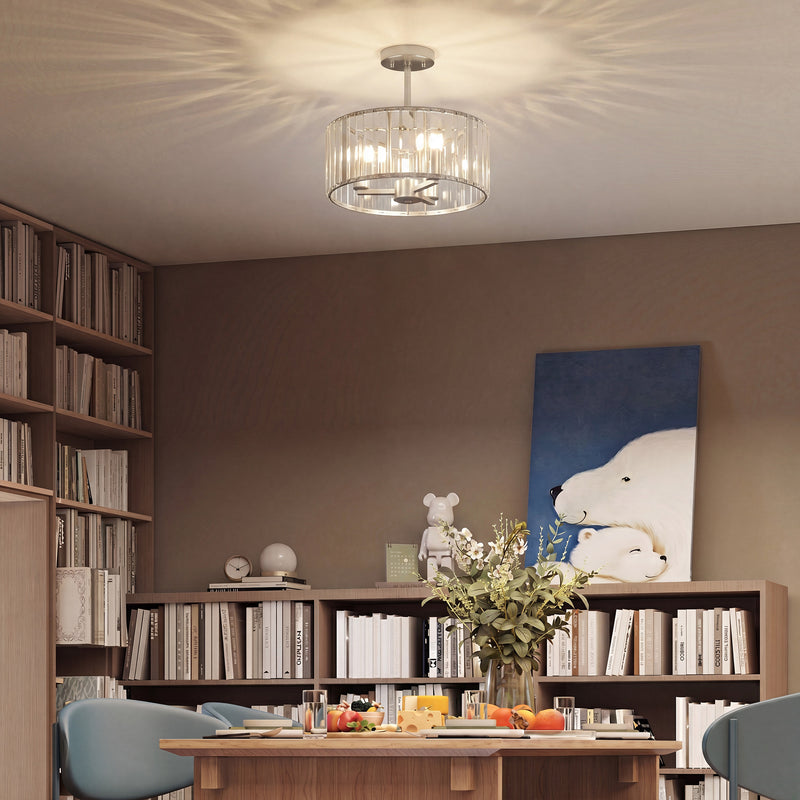 Crystal Ceiling Light for Brightening Bedrooms or Living Rooms Semi Flush