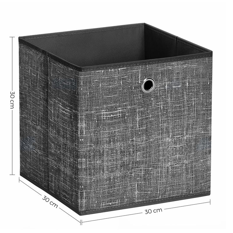 Set of 6 Foldable Non Woven Storage Boxes with Handles for Home Organisation by Songmics