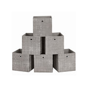 Set of 6 Foldable Non Woven Storage Boxes with Handles for Wardrobe and Shelves by Songmics