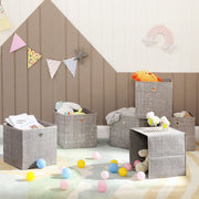 Set of 6 Foldable Non Woven Storage Boxes with Handles for Wardrobe and Shelves by Songmics