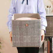 Set of 6 Foldable Non Woven Storage Boxes with Handles for Wardrobe and Shelves by Songmics