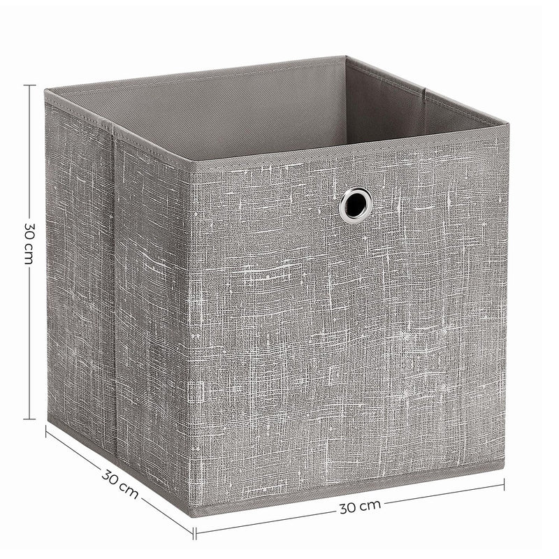 Set of 6 Foldable Non Woven Storage Boxes with Handles for Wardrobe and Shelves by Songmics
