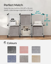 Set of 6 Foldable Non Woven Storage Boxes with Handles for Wardrobe and Shelves by Songmics