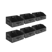Set of 6 Foldable Storage Boxes Fabric Organisers 40x30x20 cm in Black by Songmics