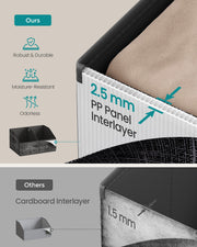 Set of 6 Foldable Storage Boxes Fabric Organisers 40x30x20 cm in Black by Songmics