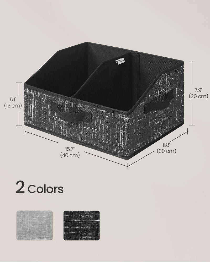 Set of 6 Foldable Storage Boxes Fabric Organisers 40x30x20 cm in Black by Songmics