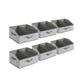 Set of 6 Grey Collapsible Storage Boxes 40x30x20 cm with Handles for Home Organising by Songmics