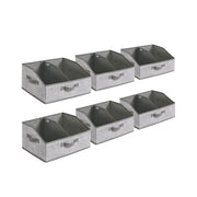 Set of 6 Grey Collapsible Storage Boxes 40x30x20 cm with Handles for Home Organising by Songmics