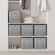 Set of 6 Foldable Storage Boxes with Handles Non Woven Fabric Organisers by Songmics