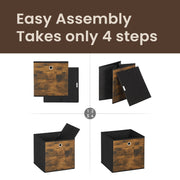 Set of 6 Foldable Storage Boxes Non Woven and Oxford Fabric for Home Organisation by Songmics