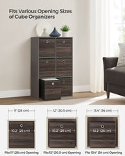 Chestnut Brown Foldable Storage Boxes Set of 6 with Handles for Home Organisation by Songmics