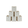 Set of 6 Foldable Fabric Storage Boxes with Handles in Vintage White by Songmics