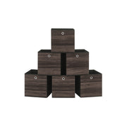 Set of 6 Grey Fabric Storage Boxes with Handles 33 x 33 x 33 cm by Songmics