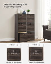 Set of 6 Grey Fabric Storage Boxes with Handles 33 x 33 x 33 cm by Songmics