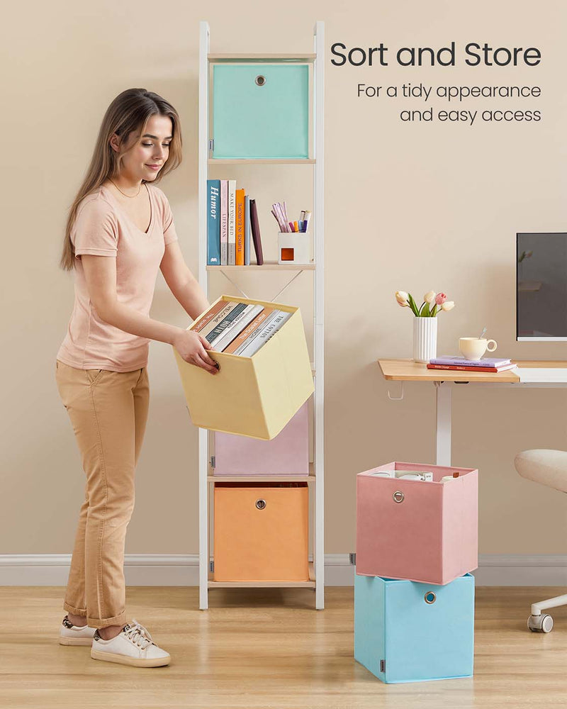 Set of 6 Fabric Storage Cubes 26 x 26 x 28 cm for Organising Shelves and Units by Songmics