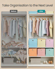 Set of 6 Fabric Storage Cubes 26 x 26 x 28 cm for Organising Shelves and Units by Songmics