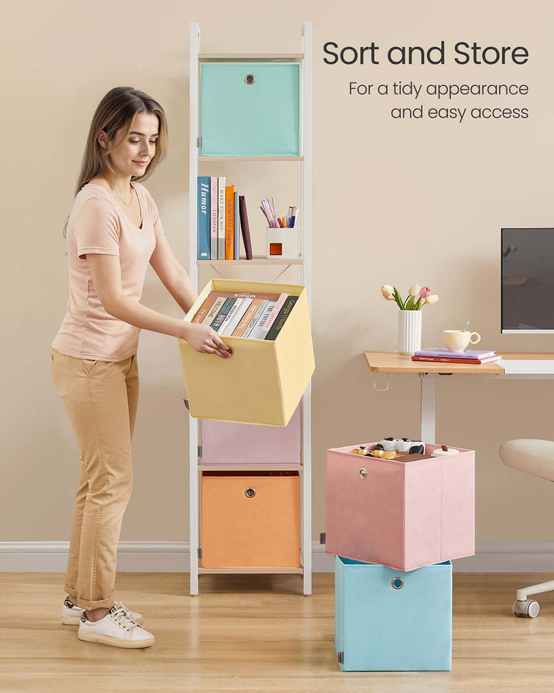 Set of 6 Fabric Storage Cubes 30x30 cm for Cube Shelving Units Foldable Design by Songmics