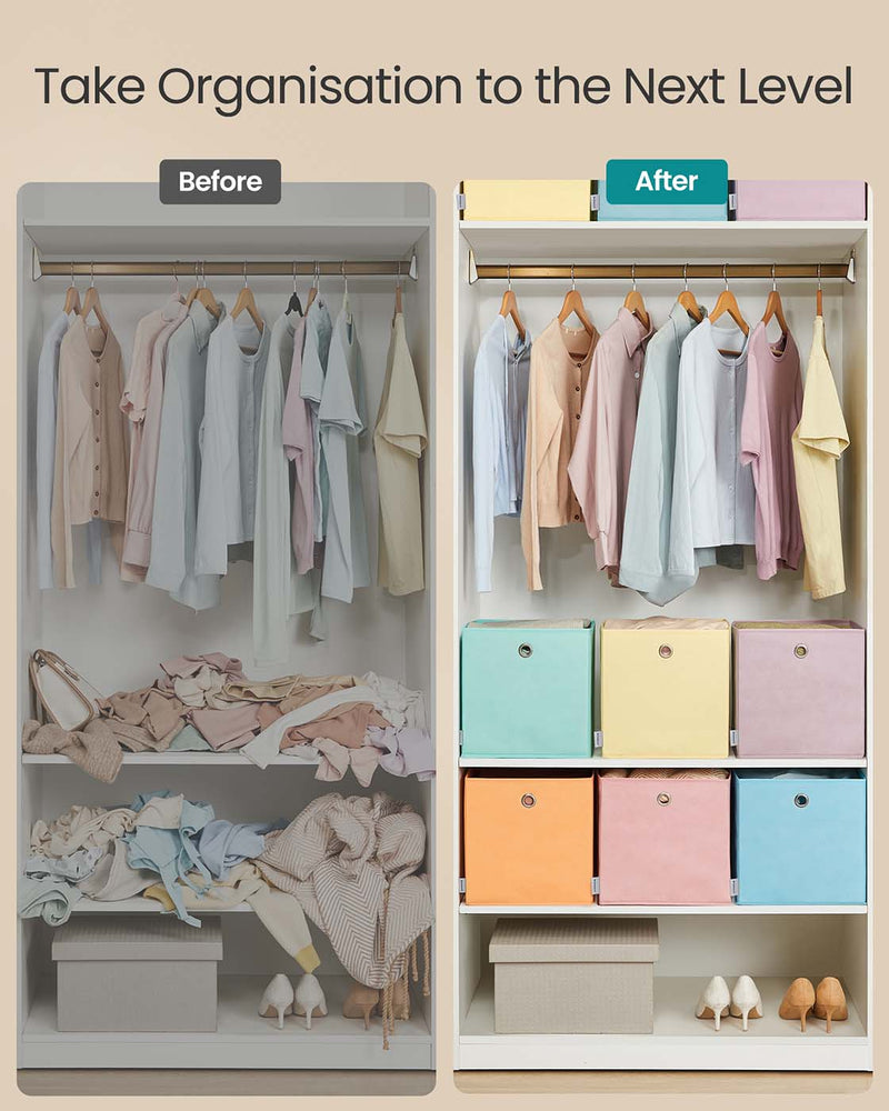 Set of 6 Fabric Storage Cubes 30x30 cm for Cube Shelving Units Foldable Design by Songmics