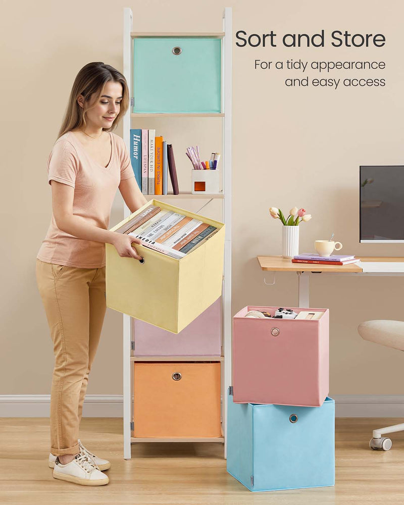 Set of 6 Foldable Fabric Storage Cubes 33x33x33 cm Fits Cube Shelving Units by Songmics