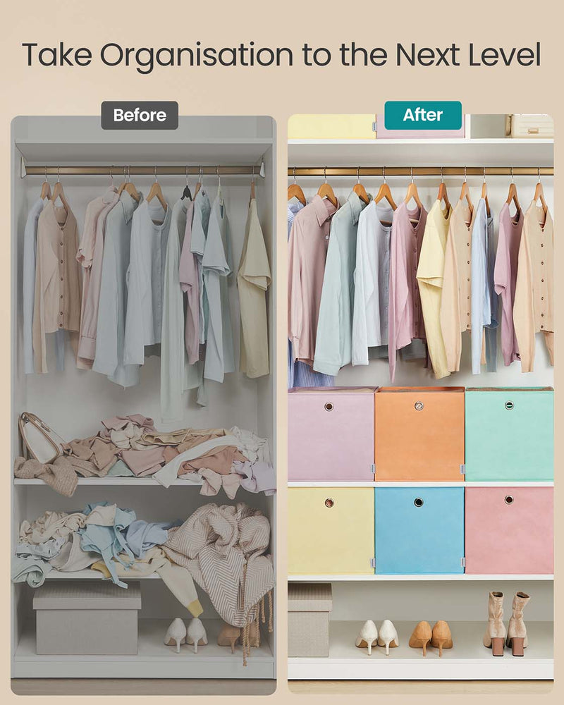 Set of 6 Foldable Fabric Storage Cubes 33x33x33 cm Fits Cube Shelving Units by Songmics