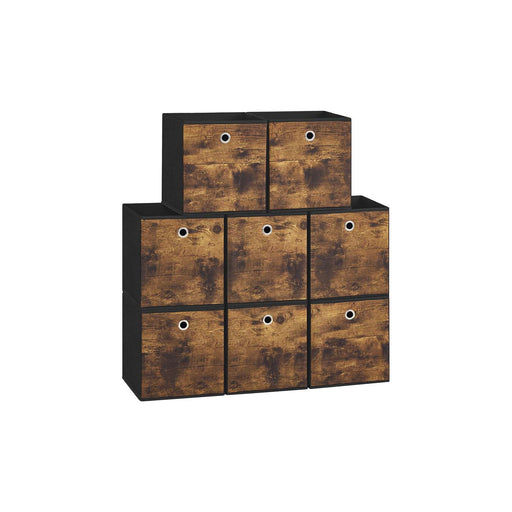 Foldable Fabric Storage Cubes Set of 6 with Handles for Shelves and Wardrobes by Songmics