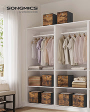 Foldable Fabric Storage Cubes Set of 6 with Handles for Shelves and Wardrobes by Songmics