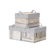 Set of 3 Cream White Fabric Storage Bins Medium 40x30x25 cm for Home Organization by SONGMICS