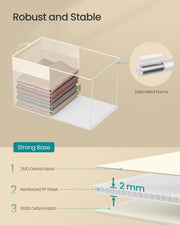 Set of 3 Large Cream White Fabric Storage Bins 50x30x30 cm Foldable Organizers by SONGMICS