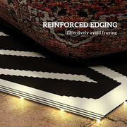 Reversible Outdoor Plastic RV Rug With LED Lights Black And Coffee 182 x 274cm