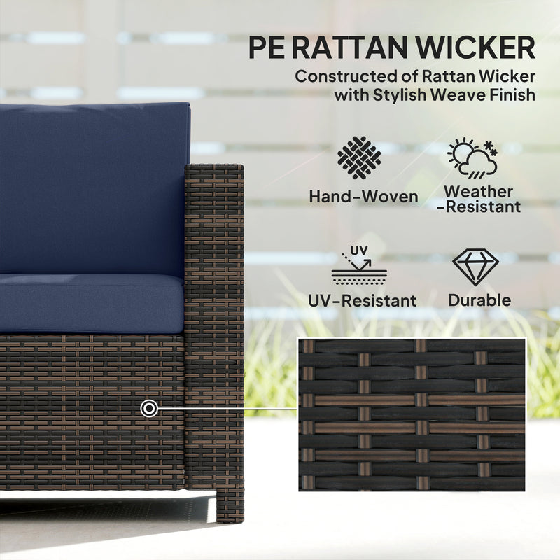 3 Seater Rattan Garden Sofa with Cushions for Comfortable Outdoor Relaxing, Black