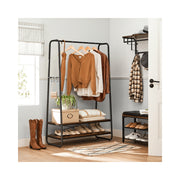 Industrial Clothes Rail with Shelves in Brown and Black for Bedroom or Hallway by Vasagle VASAGLE