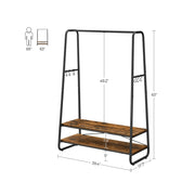 Industrial Clothes Rail with Shelves in Brown and Black for Bedroom or Hallway by Vasagle VASAGLE
