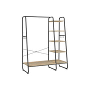 Turquoise Brown Clothes Rack with Matte Black Frame and Shoe Storage Shelf by Vasagle