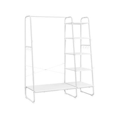 White Clothes Rail with Shoe Shelf for Bedroom or Hallway Storage by Vasagle