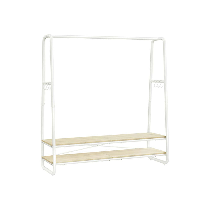 Freestanding Clothes Rail with Two Storage Shelves for Bedroom or Hallway by Vasagle