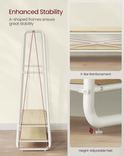 Freestanding Clothes Rail with Two Storage Shelves for Bedroom or Hallway by Vasagle