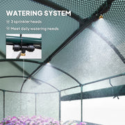 Galvanised Raised Garden Bed With Self Watering System and Mesh Cover 6x3ft Dark Grey Green AOSOM