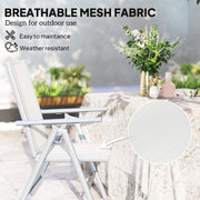 Set of Two Light Grey Aluminium Folding Chairs for Outdoor Use by Outsunny