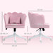 Pink Velvet Feel Petal Back Swivel Office Chair With Cushion and Adjustable Height by HOMCOM