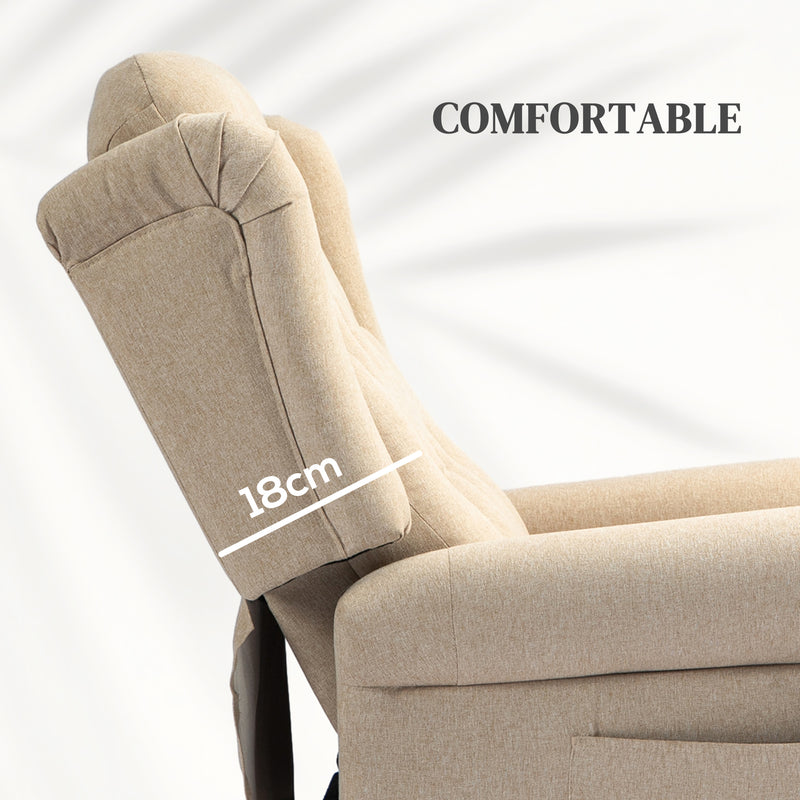 Beige 45 Degree Electric Riser and Recliner Armchair for Comfort and Support by HOMCOM