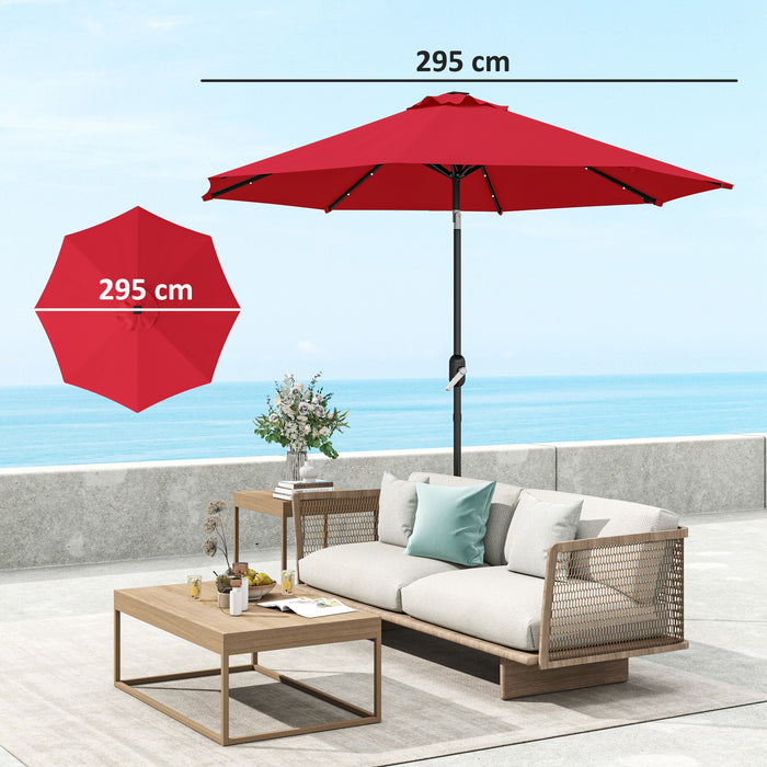Red 3m Replacement Parasol Canopy with UPF 50 Plus and Top Vent Fits 8 Rib Frames by Outsunny
