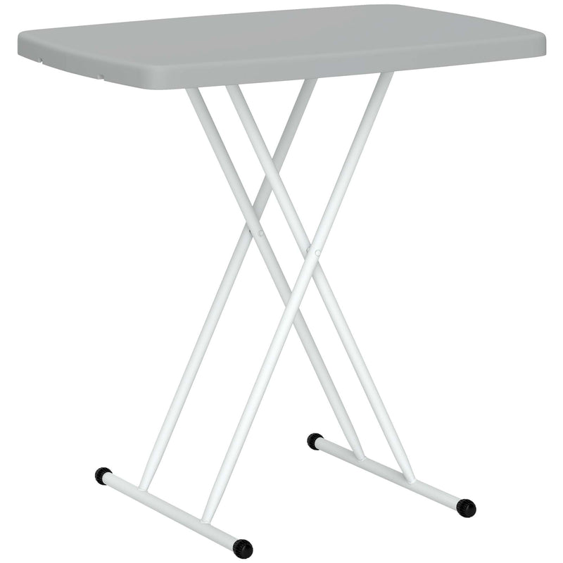 Minimal Folding Outdoor Table Grey and White Lightweight Portable by Outsunny